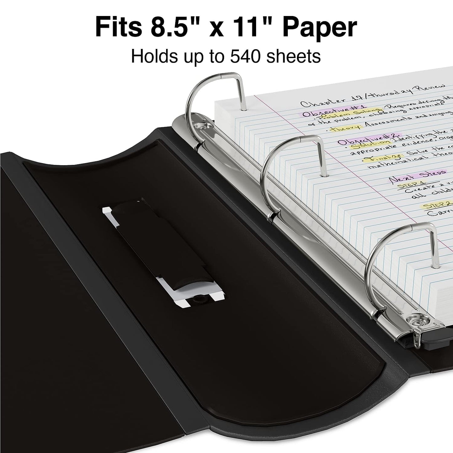 Staples Heavy-Duty 2-Inch D-Ring Binder, Black, Large Capacity