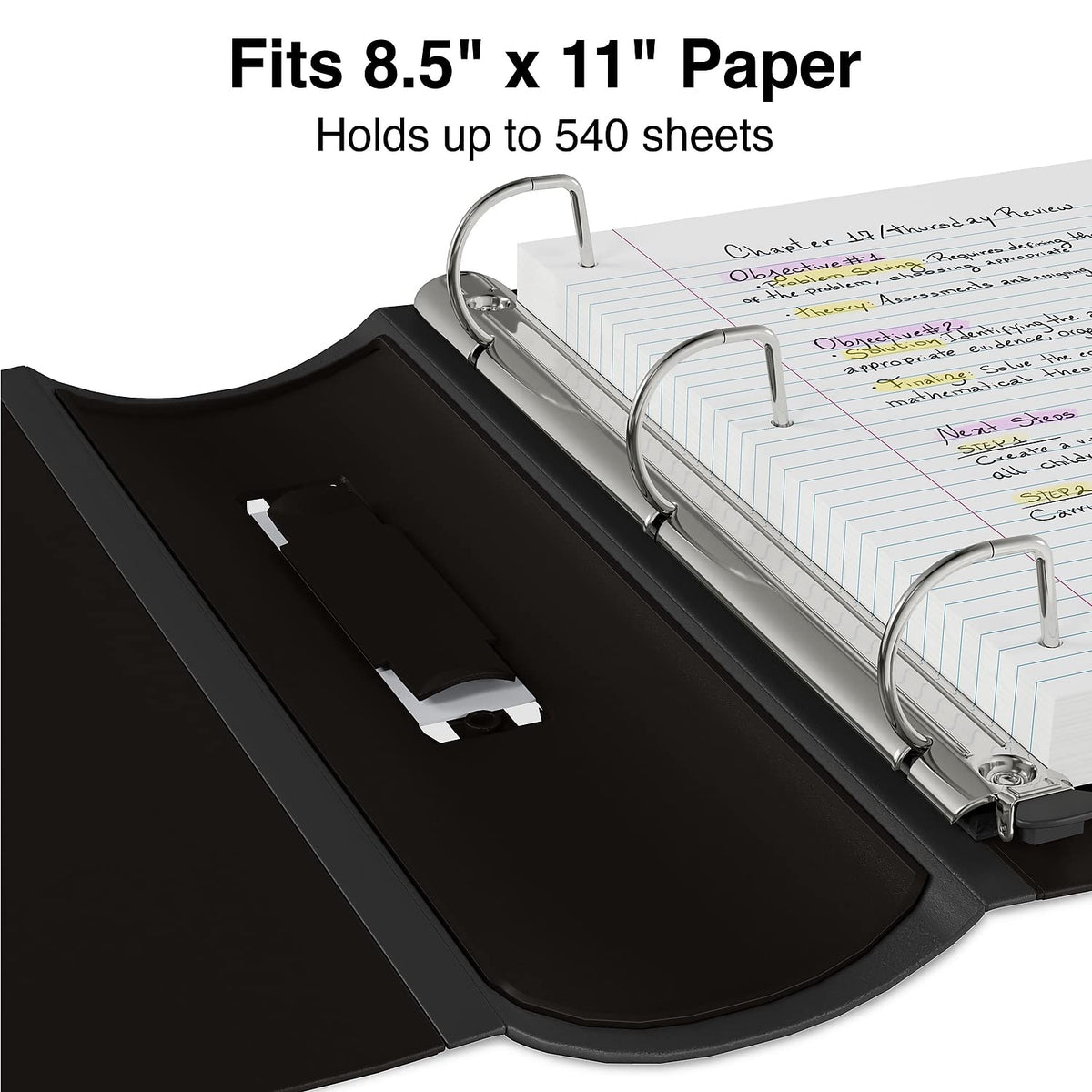 Staples Heavy-Duty 2-Inch D-Ring Binder, Black, Large Capacity