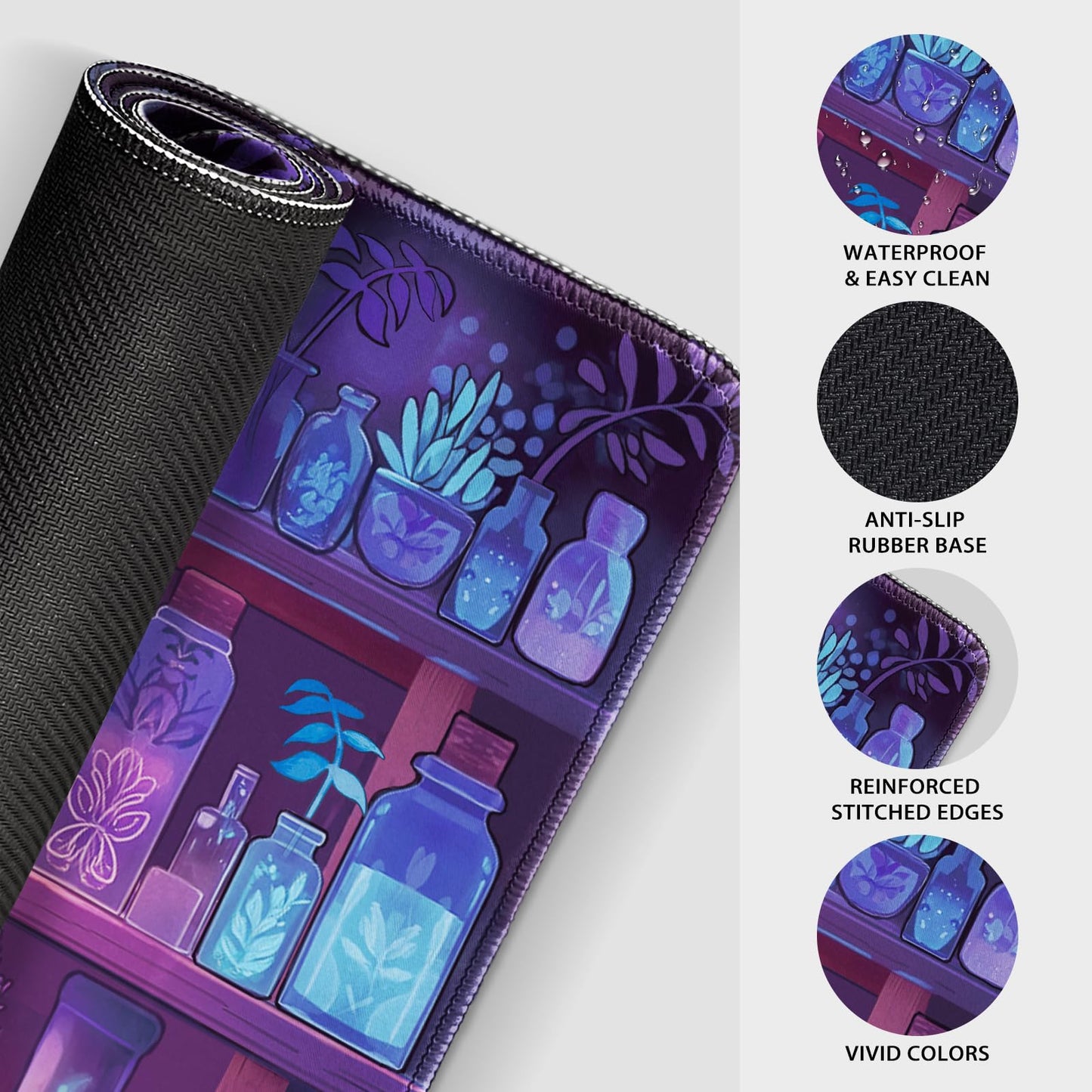 Mcapirivo Mystical Potion Bottles Large Gaming Mouse Pad Desk Mat 31.5x15.7