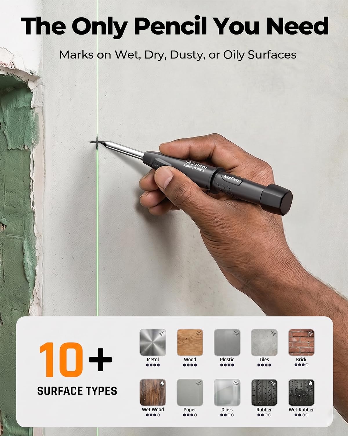 Nicpro Carpenter Pencils with Sharpener & Sleeve, 4Pack Construction Pencil