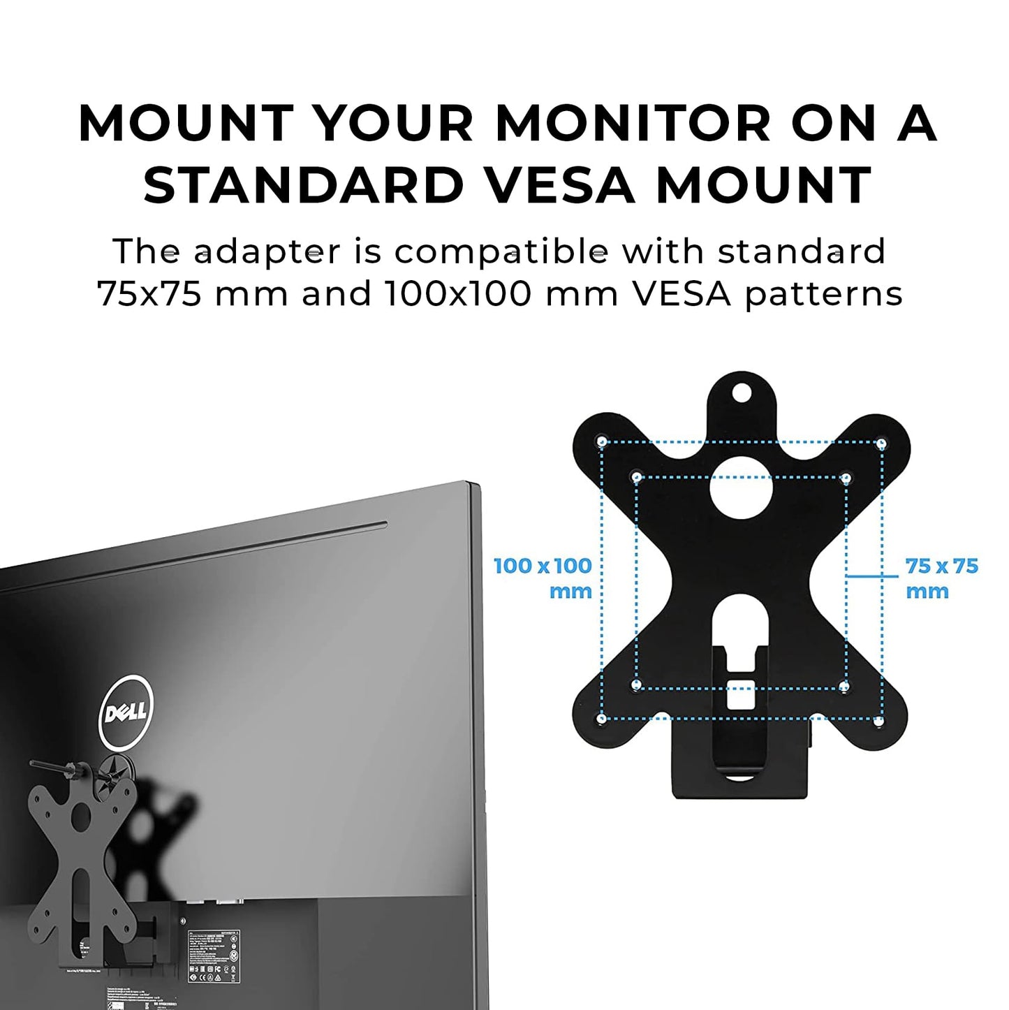 HumanCentric VESA Mount Adapter Compatible with Dell Monitors 75x75|100x100