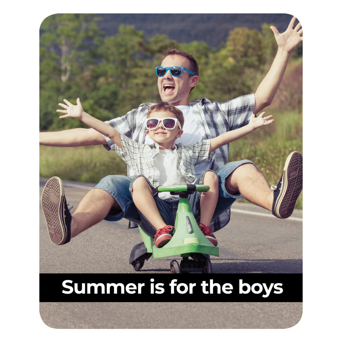Let's Make Memories Personalized Picture Perfect Photo Mouse Pad - Vertical Photo - Black Banner