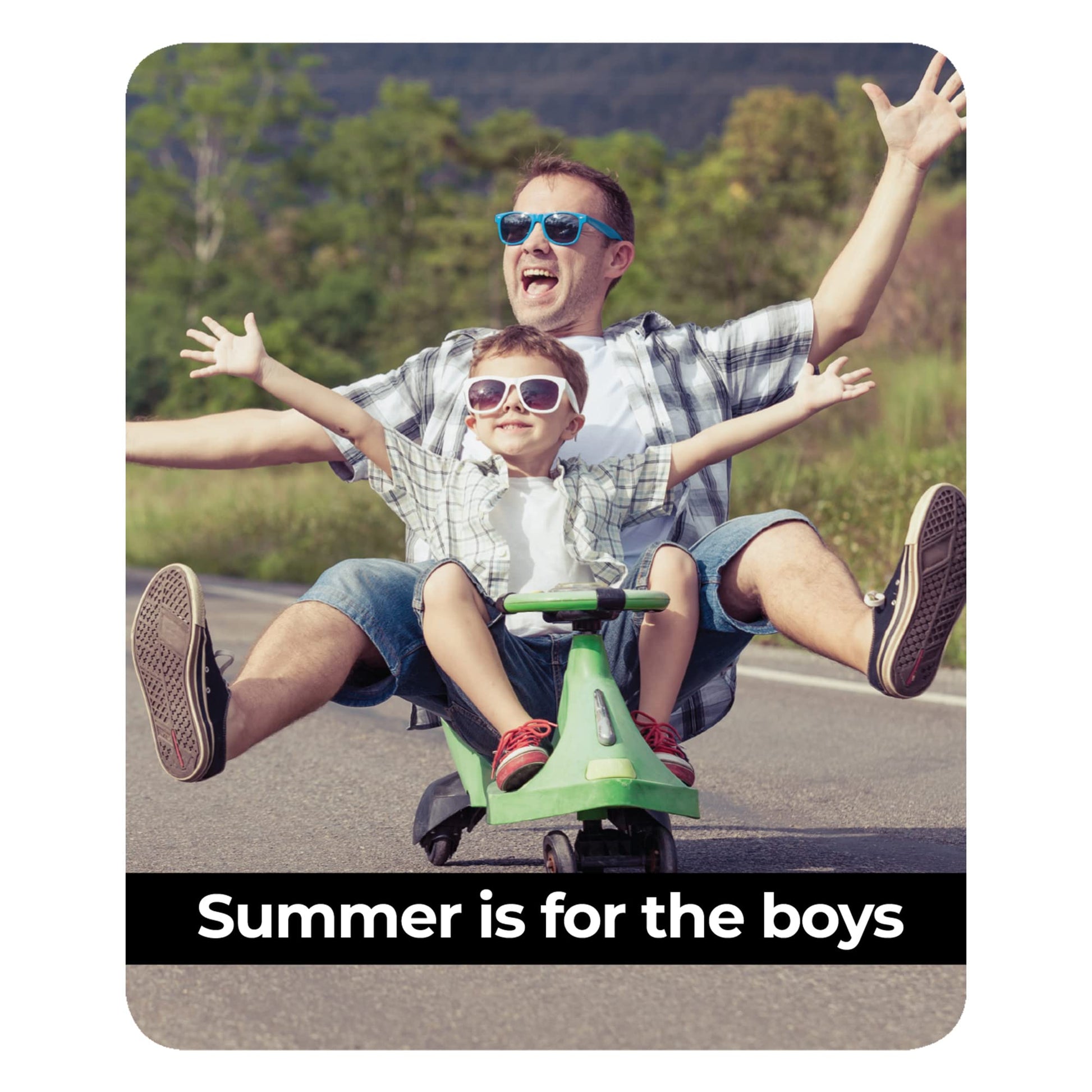 Let's Make Memories Personalized Picture Perfect Photo Mouse Pad - Vertical Photo - Black Banner