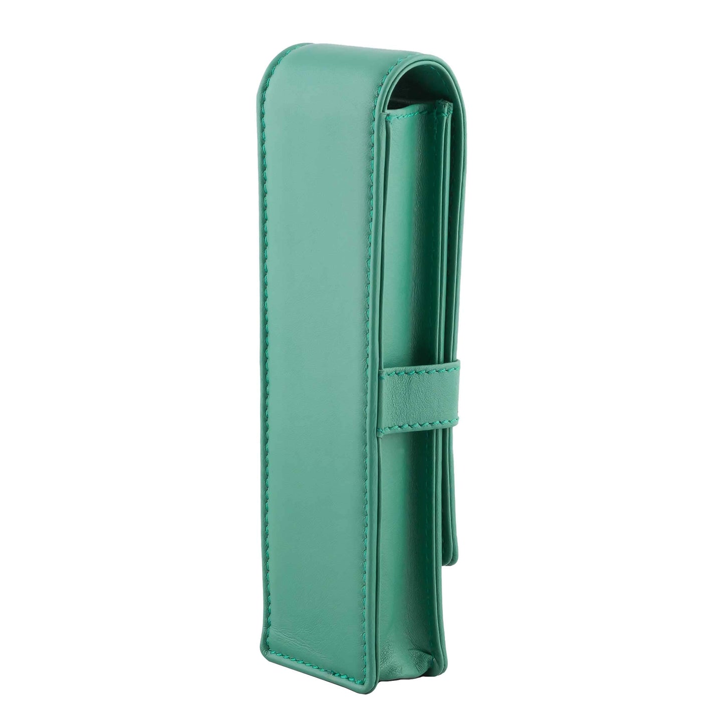 DiLoro Leather Double Pen Case Pencil Pouch Holder for Two Fountain Ballpoint Rollerball Pens and
