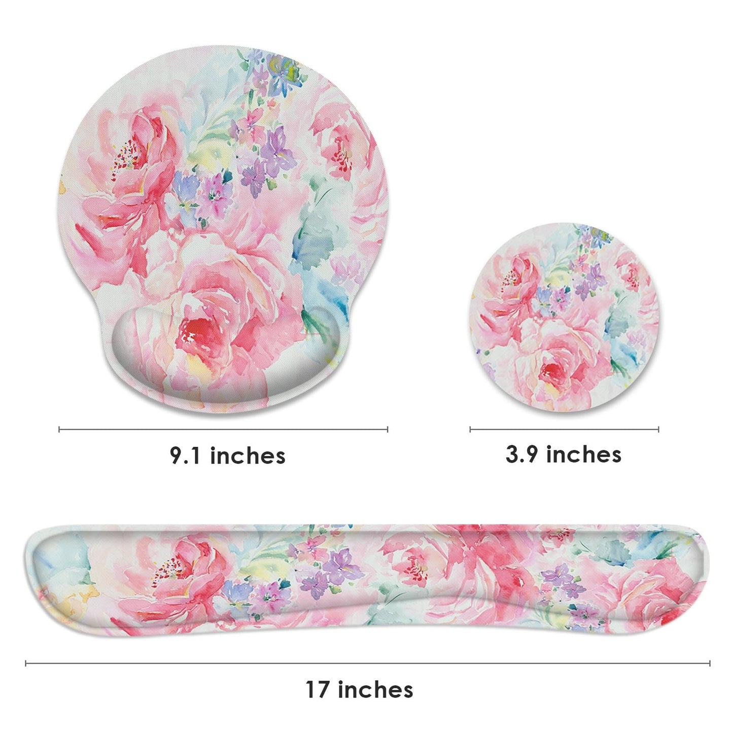 Britimes Ergonomic Mouse Pad Set with Wrist Rest, Watercolor Abstract