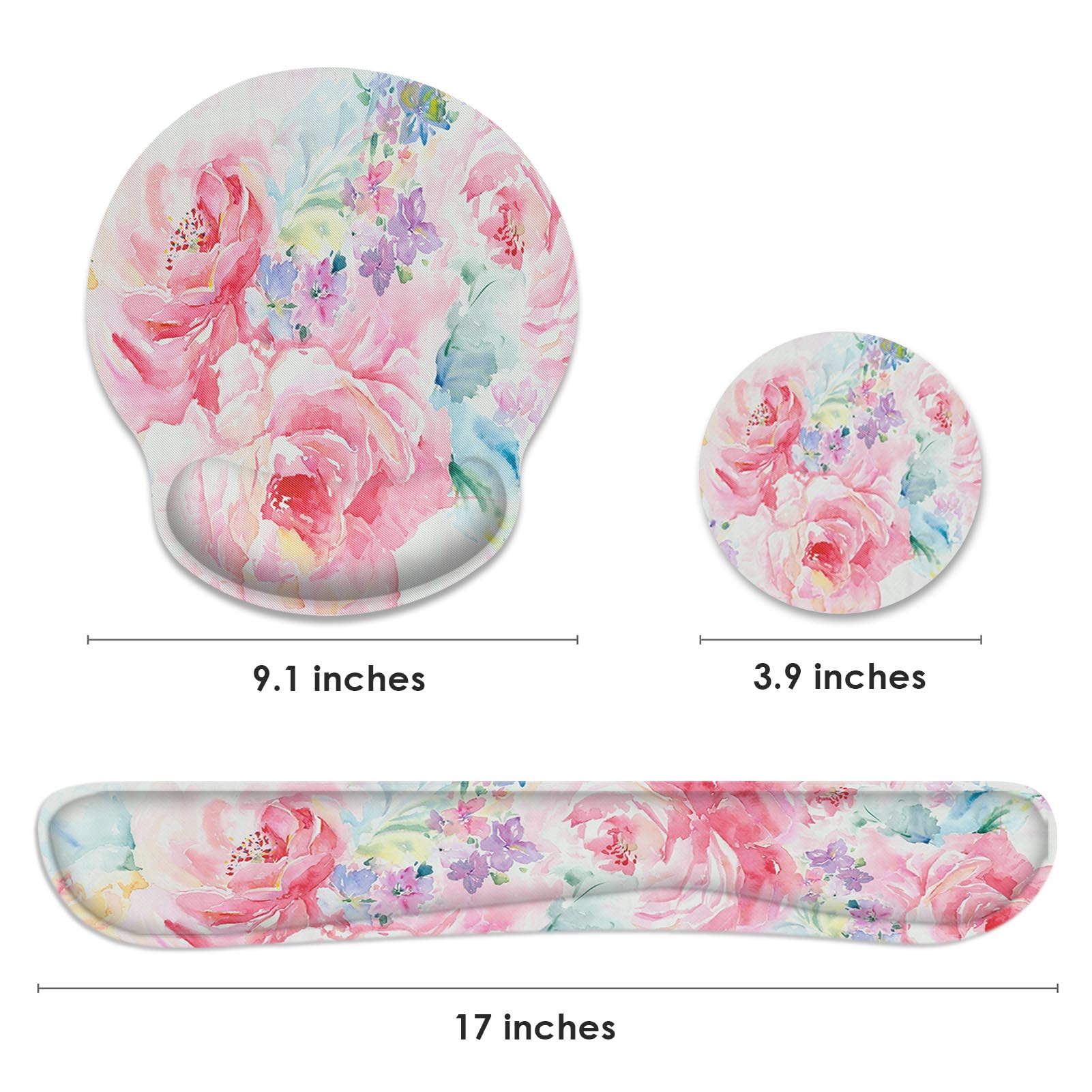 Britimes Ergonomic Mouse Pad Set with Wrist Rest, Watercolor Abstract