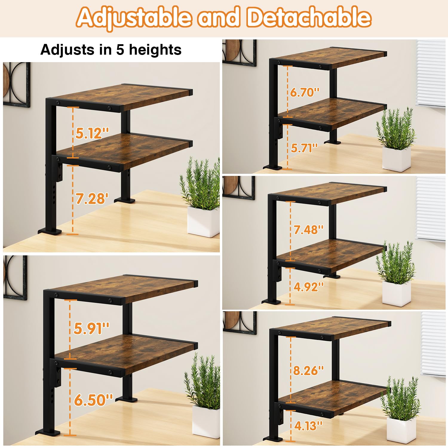 IBUYKE Clamp on Desk Organizer Shelf,Desk Extender Shelves UTMZ007H