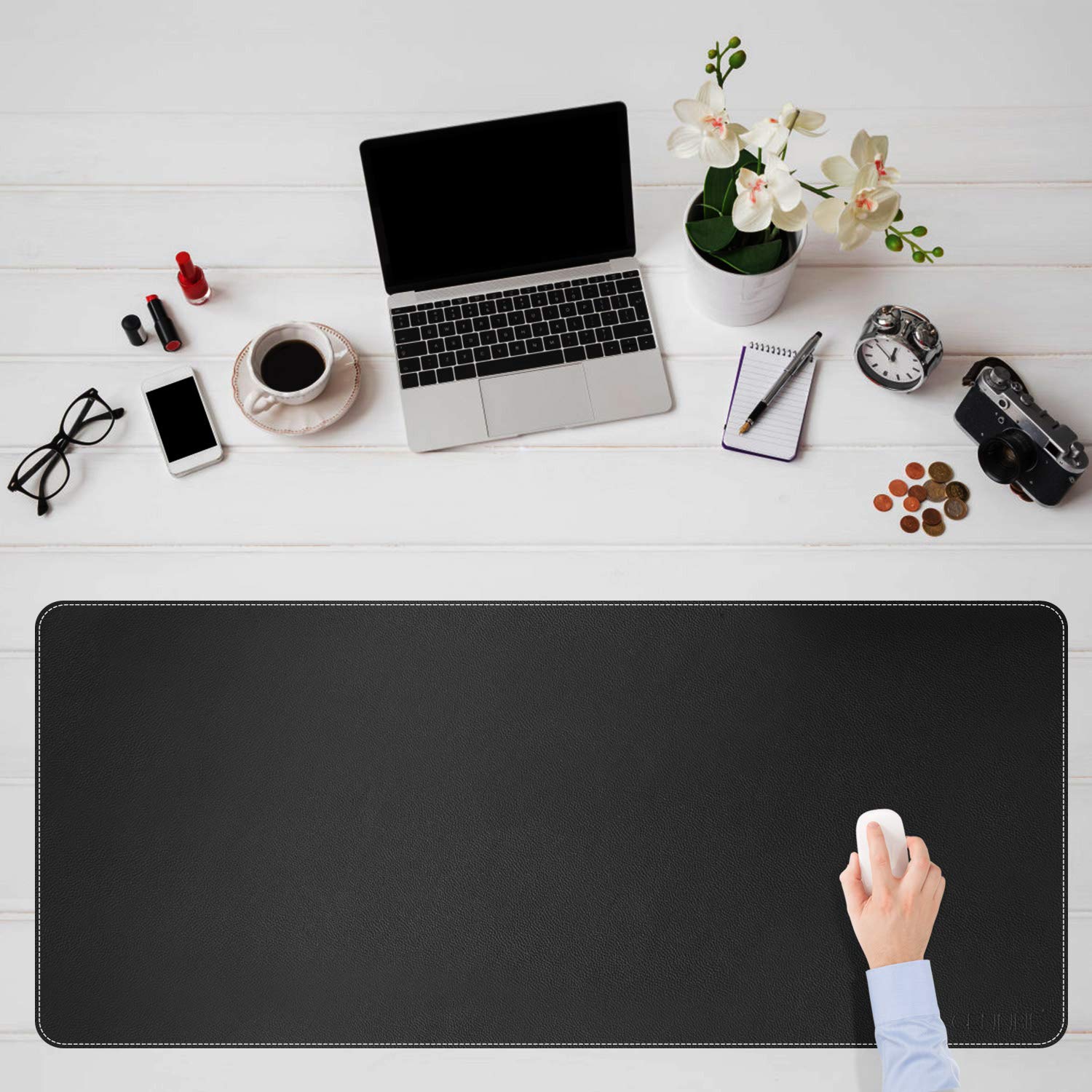 CENNBIE Leather Desk Mat, Extra Large Desk pad, Desk mats on top of desks, 51.2" x 23.6" XXXL Large