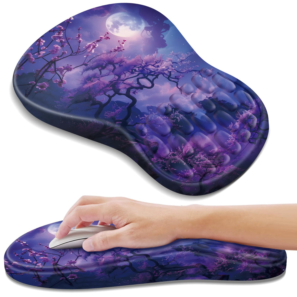 YIWEI Ergonomic Mouse Pad with Wrist Rest for Carpal Tunnel Pain Relief