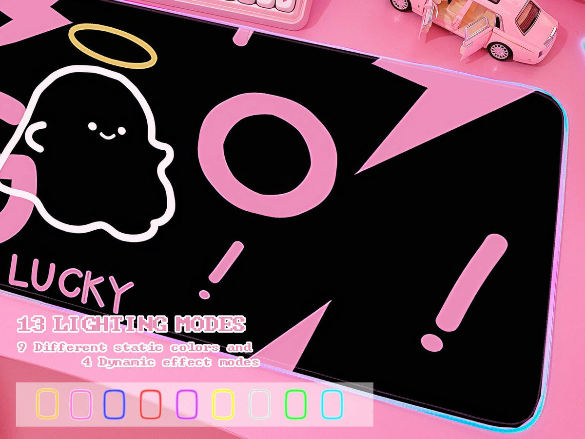 JMIYAV Pink RGB Gaming Mouse Pad 31.5x12 Inch PC XL Large Extended Glowing Led Light Up Desk Pad