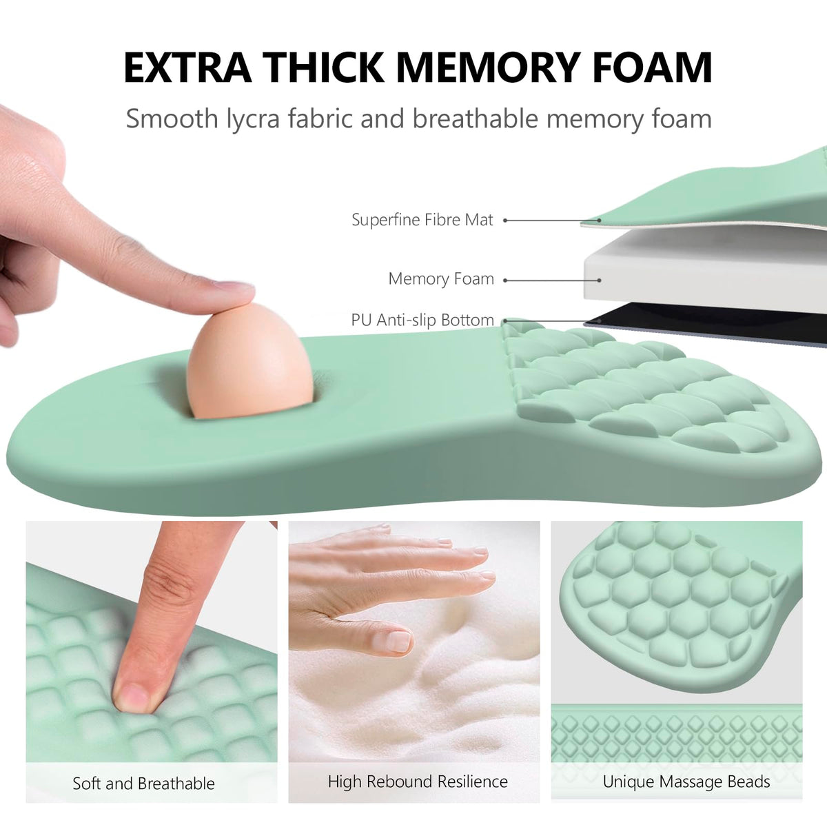 Laokiiy Ergonomic Mouse Pad Wrist Rest, 2 in 1 Keyboard Pad for Office