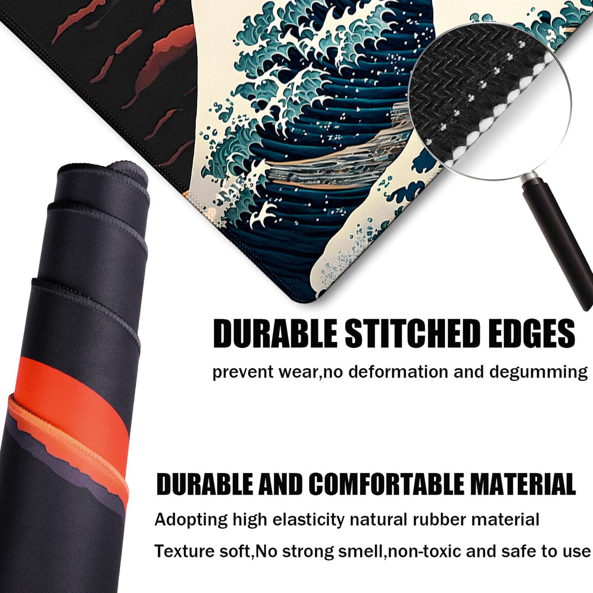 Big Mouse Pad, Upgrade Durable 31.5"x15.7" Larger Extended Mouse Pad for Gamer with Stitched Edges