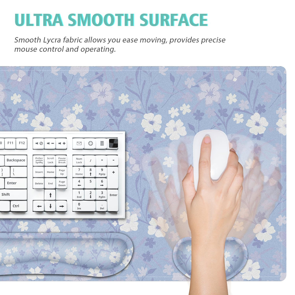 Large Mouse pad,4 in 1 Extended Keyboard Desk Mat with Wrist Rest,Non-Slip Desk Pad Protector Easy