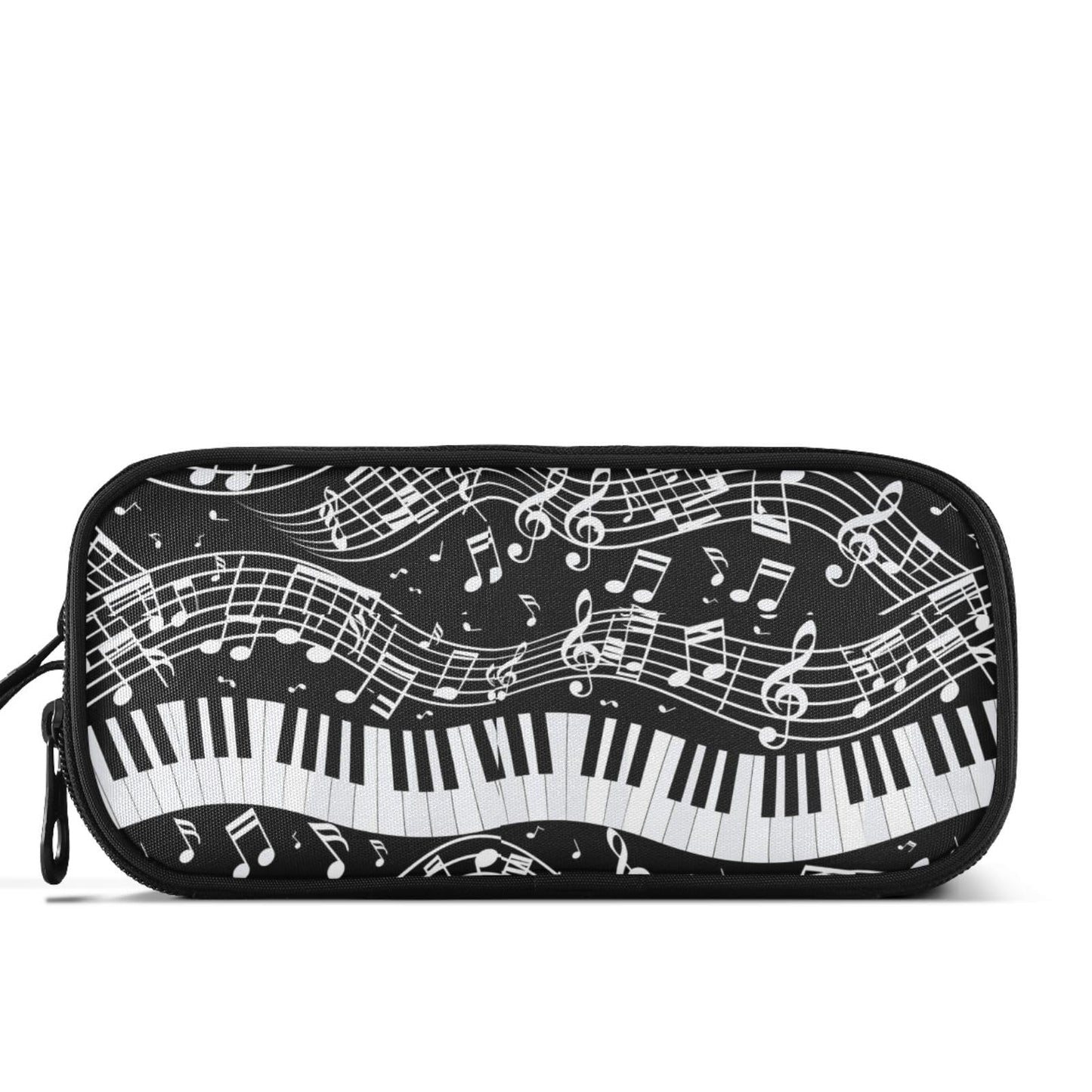 Fustylead Trendy Black White Art Piano Keys Musical Large Pencil Pen Case Stationery Bag, 3
