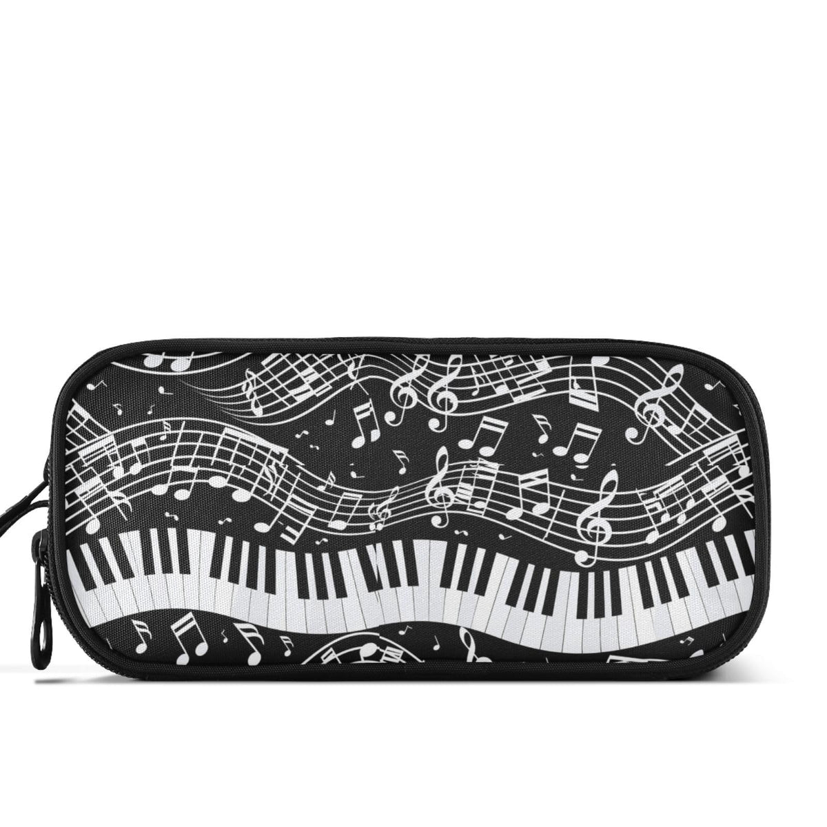 Fustylead Trendy Black White Art Piano Keys Musical Large Pencil Pen Case Stationery Bag, 3