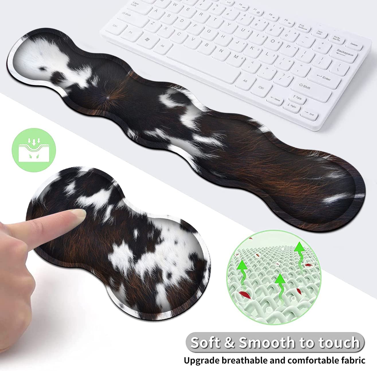 JVGFYNKL Gaming Mouse Pad XXL Large Desk Cute Black Cowhide Extended Mousepad Ergonomic Memory Foam