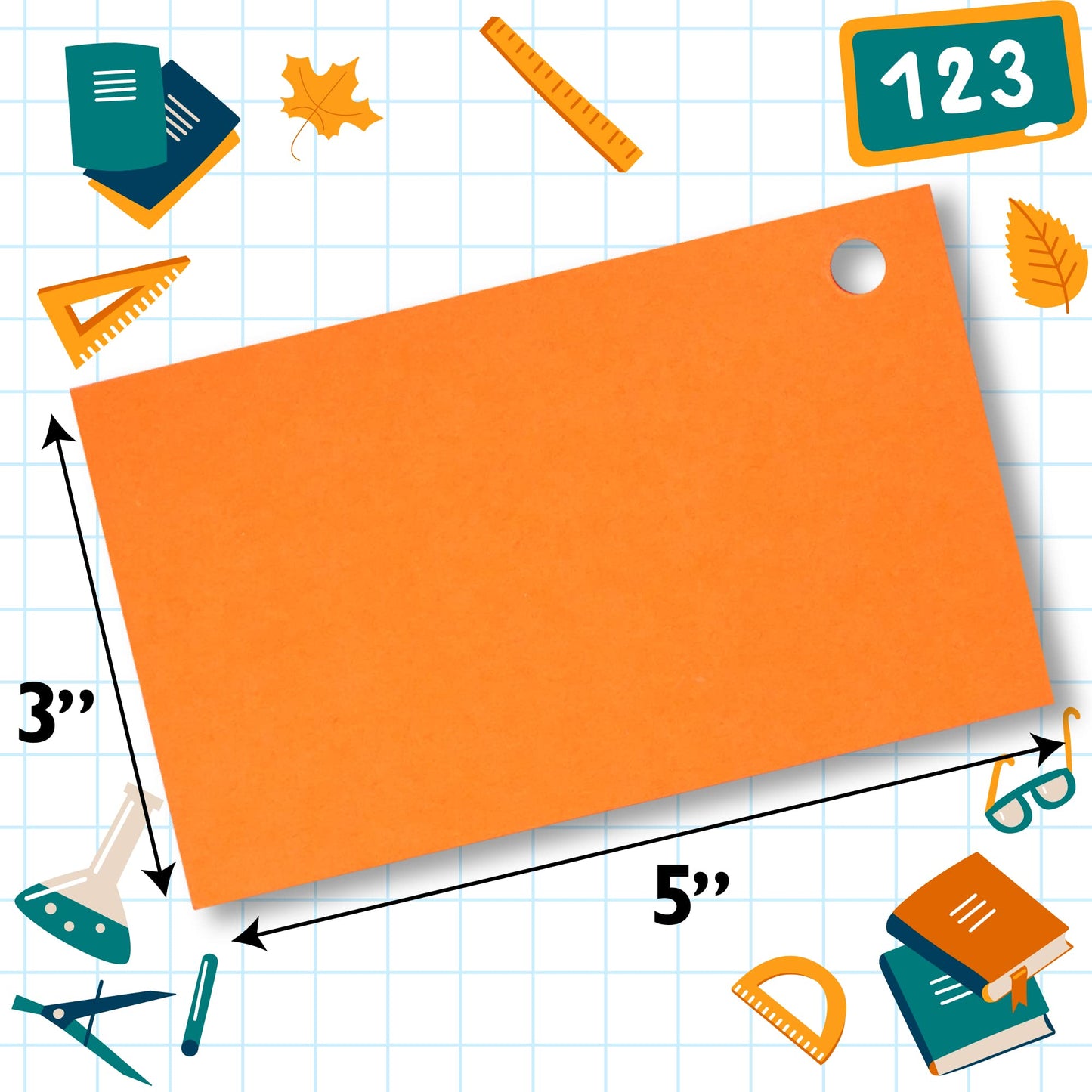 Hapinest 1000 Blank Flash Cards Colored Index Cards 3x5 w/20 Binder Rings, Unruled Unlined Index