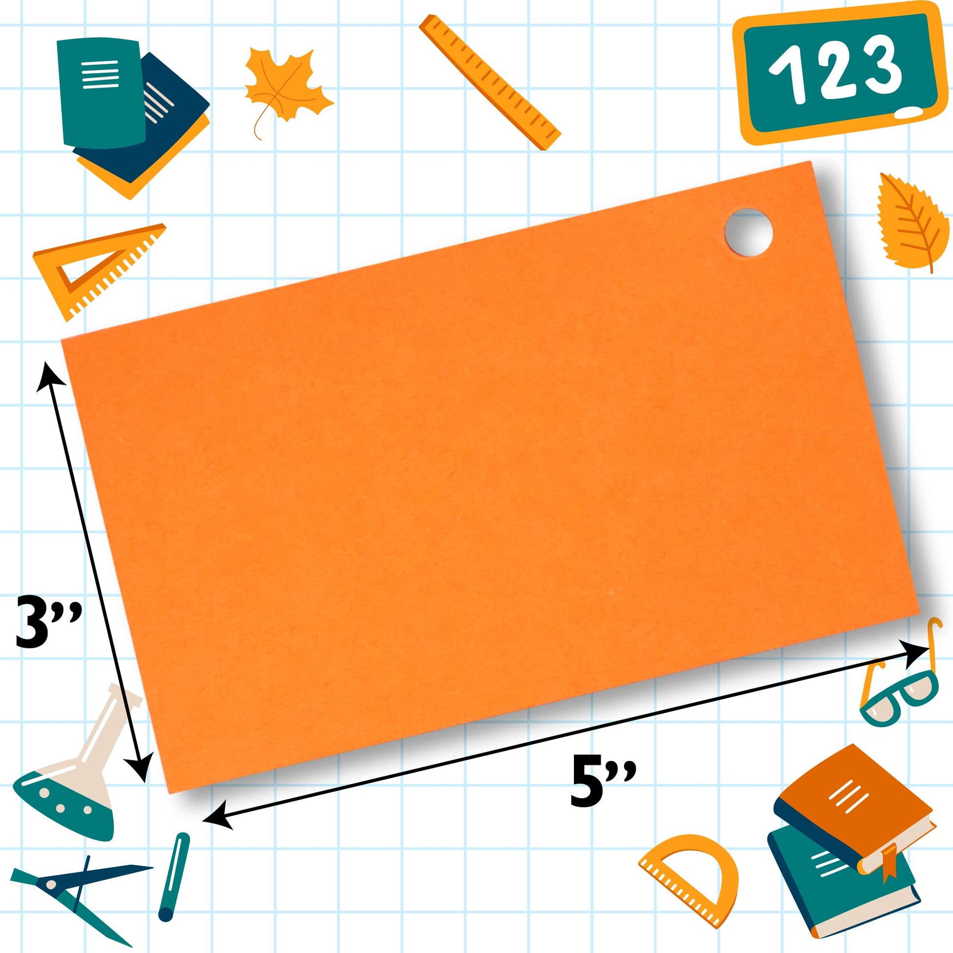 Hapinest 1000 Blank Flash Cards Colored Index Cards 3x5 w/20 Binder Rings, Unruled Unlined Index