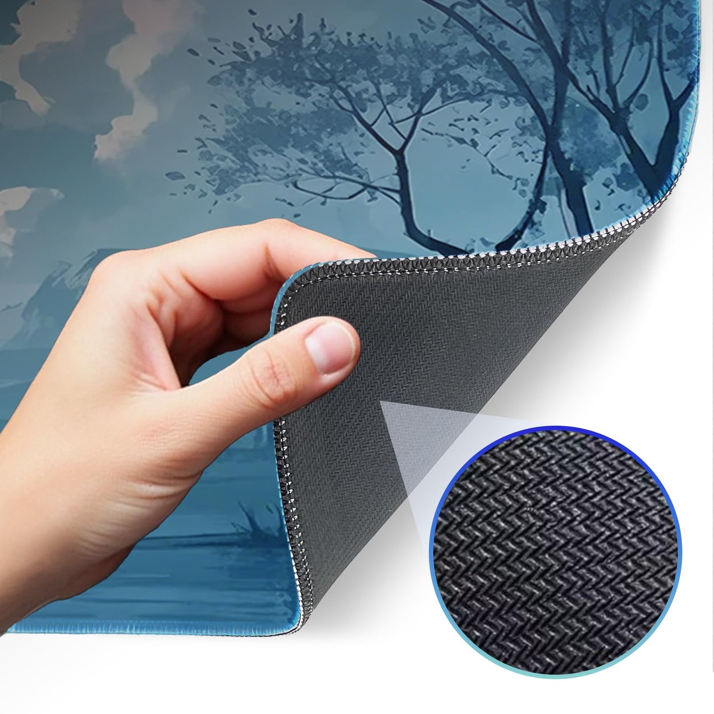 Opiuoezi Mouse Pad, Moon Pattern, Non-Slip Rubber Base Gaming Mouse Pad for Home, Office, Gaming