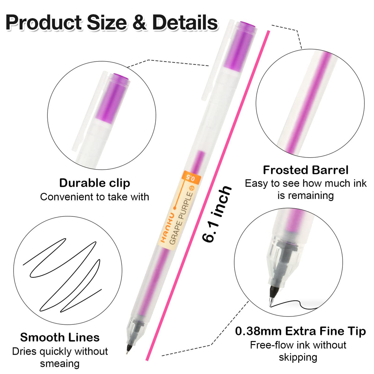 XSG Premium Gel Ink Pen Fine Point Pens Ballpoint Pen 0.5mm for Japanese Office School Stationery