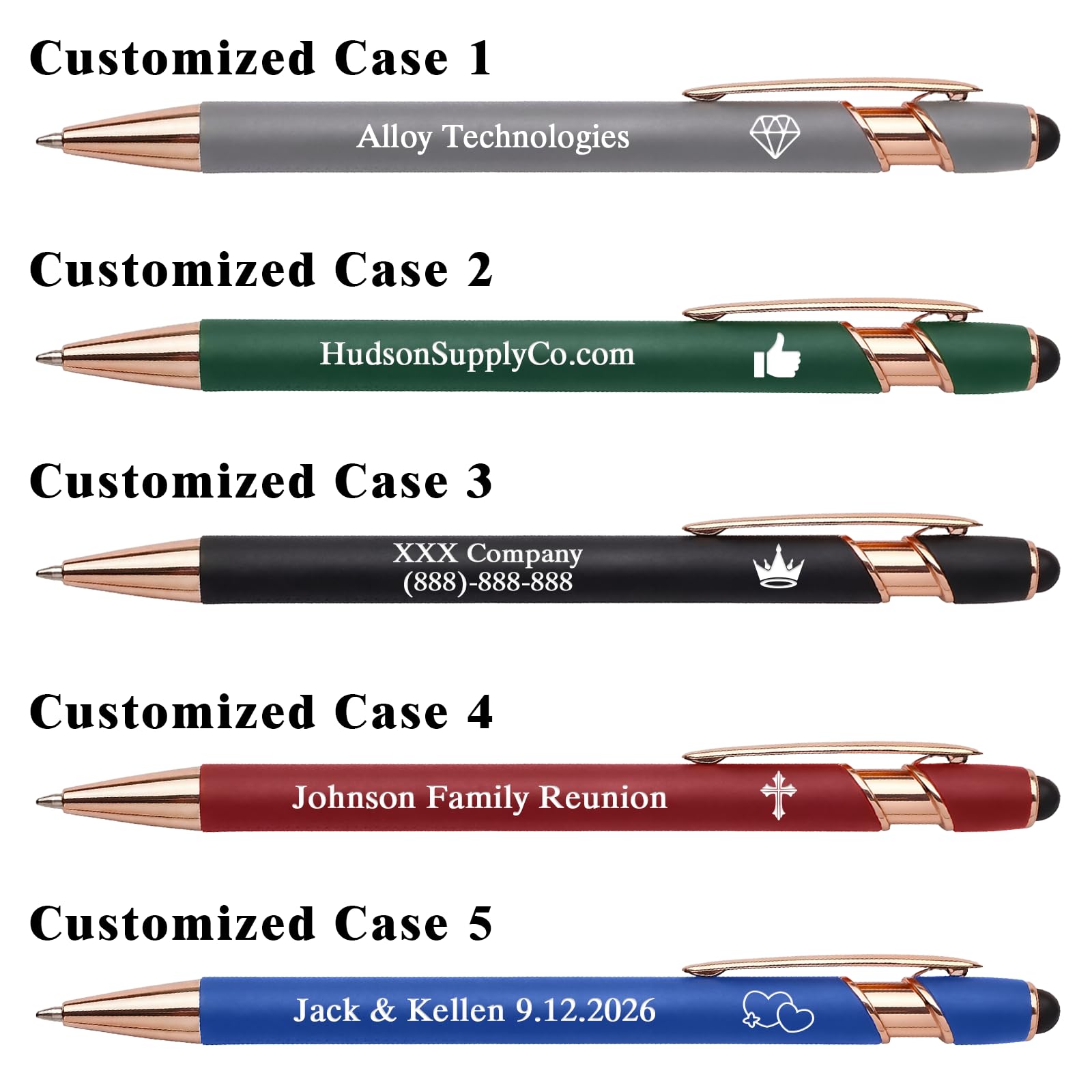 WNNNS Bulk Custom Pens Personalized, Up to 3000 PCS Customized Pens with Name & Logo, Retractable