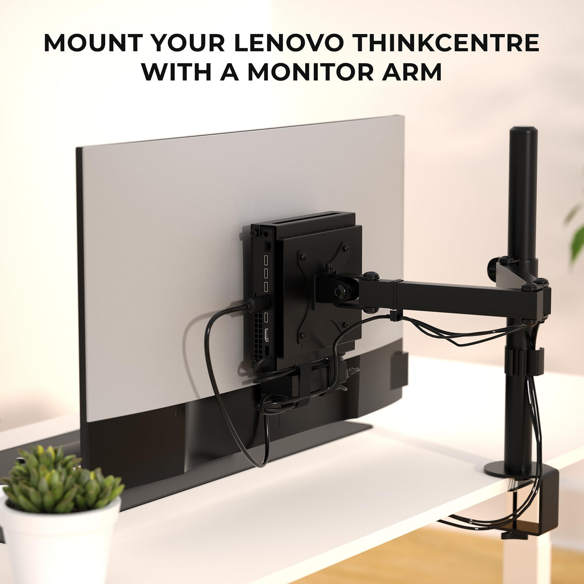 HumanCentric VESA Mount for Lenovo ThinkCentre Tiny - Behind Monitor