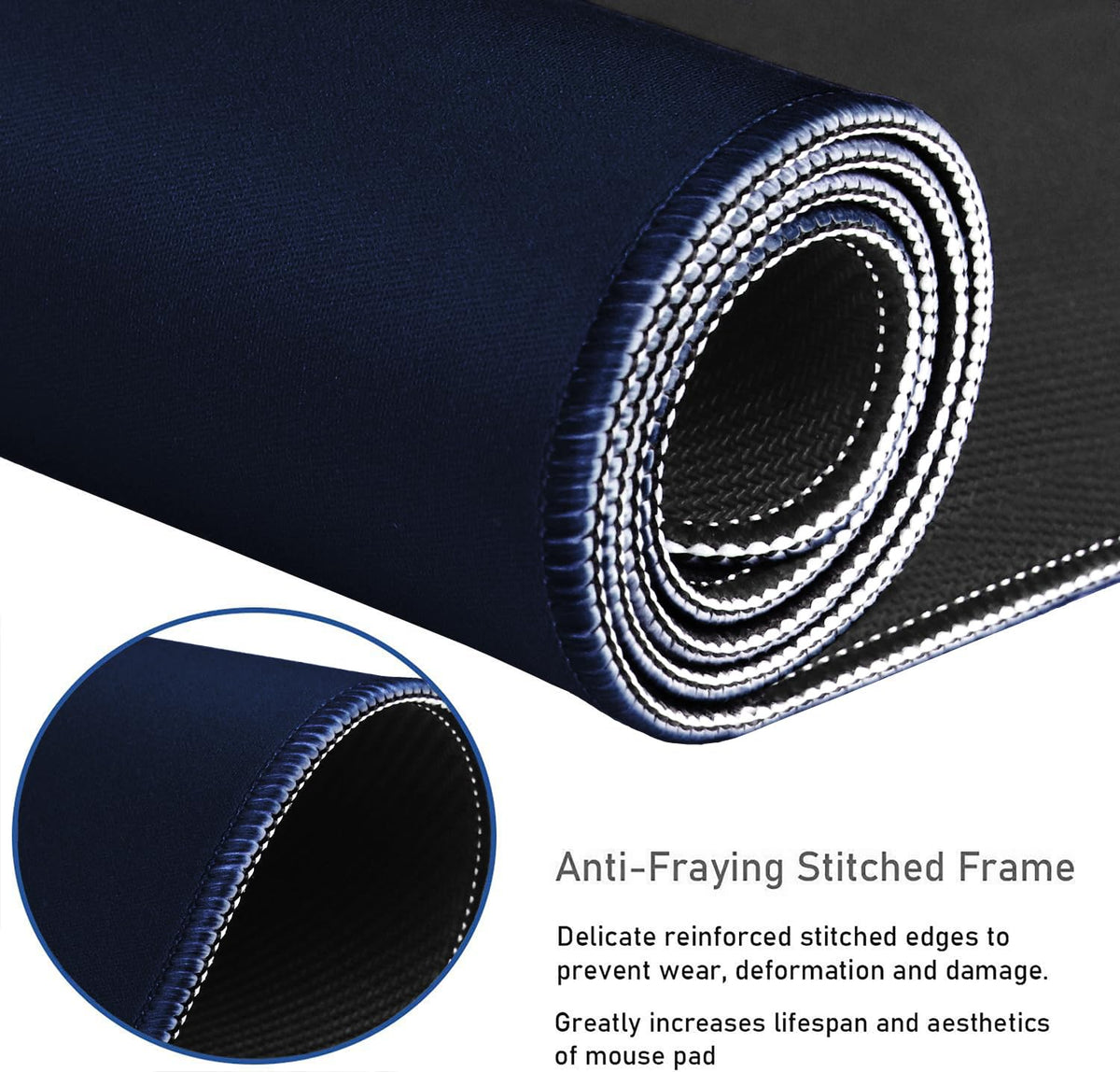 Large Gaming Mouse Pad with Stitched Edges (47.3 X 23.6 in) Waterproof