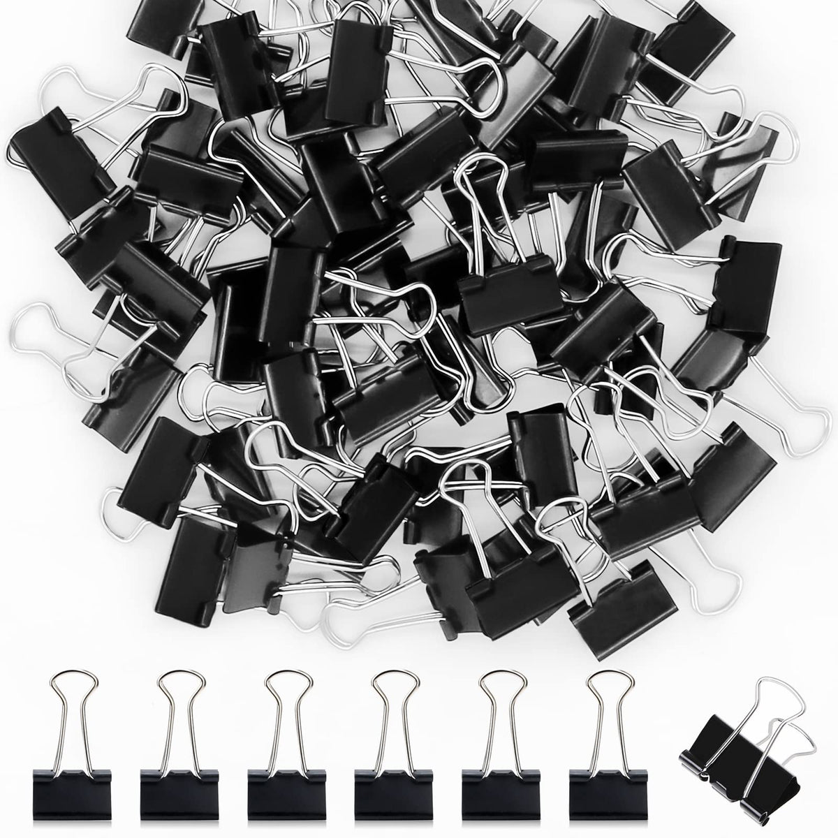 OWLKELA 120 Pack Binder Clips, 0.75 Inch, Black