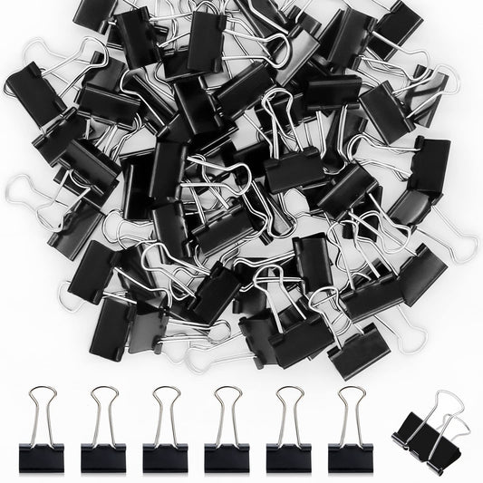 OWLKELA 120 Pack Binder Clips, 0.75 Inch, Black