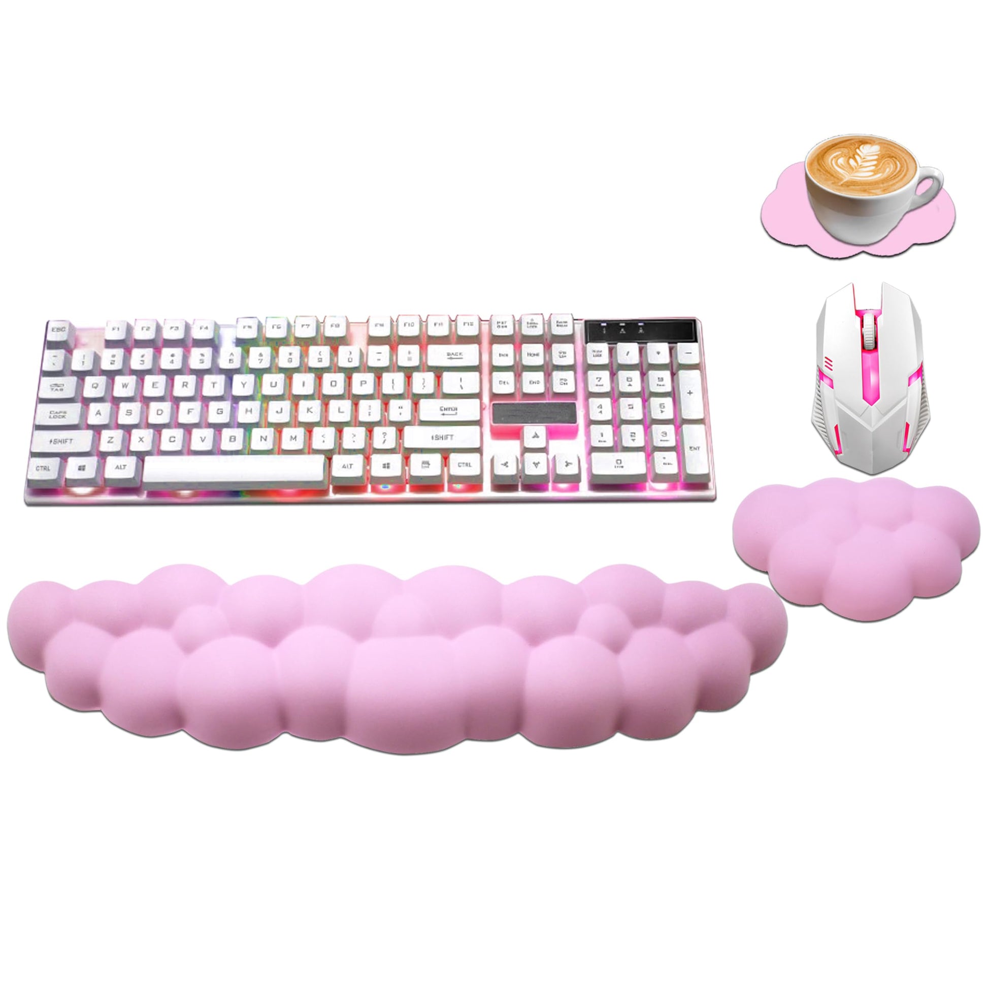 Cloud Wrist Rest Keyboard, Ergonomic Keyboard Wrist Rest, Pink