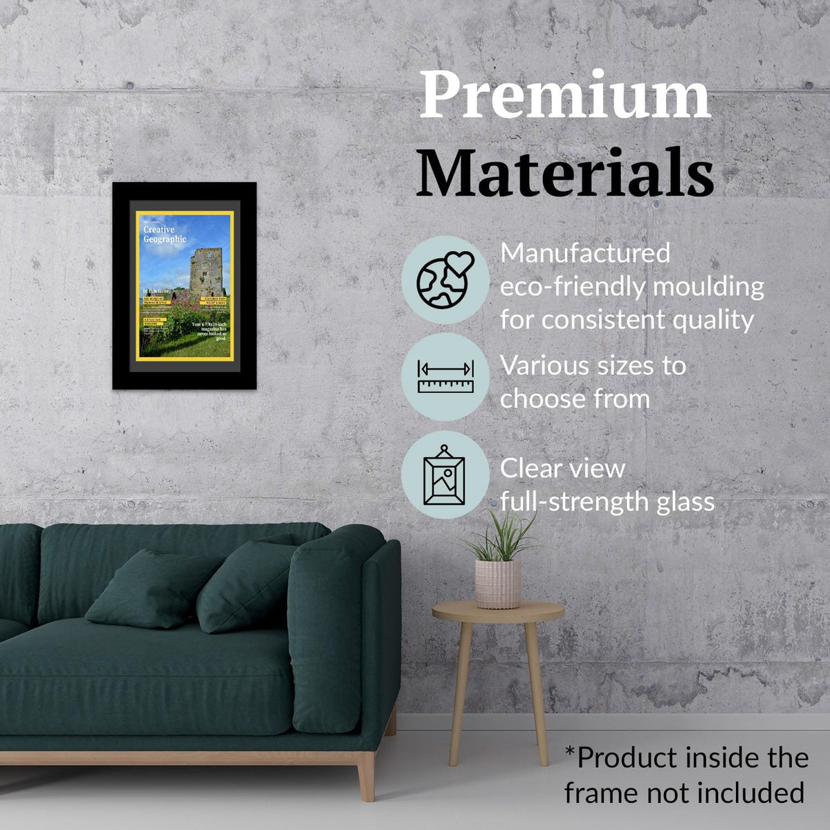 Creative Picture Frames 6.87 x 10 Magazine Frame with Full-Strength Glass, Holds Up To A 1/4" Thick