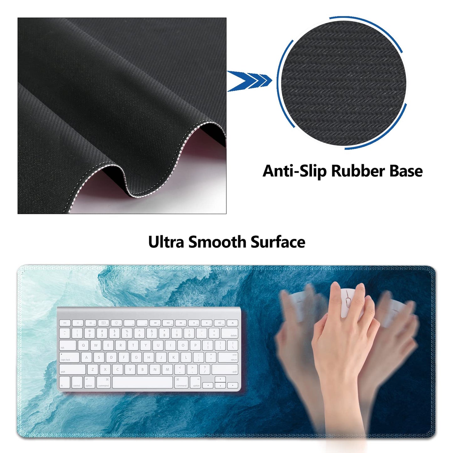 AIMSA Large Gaming Mouse Pad Set, Keyboard Wrist Rest Support + Extended Mouse Pad + Mouse Wrist