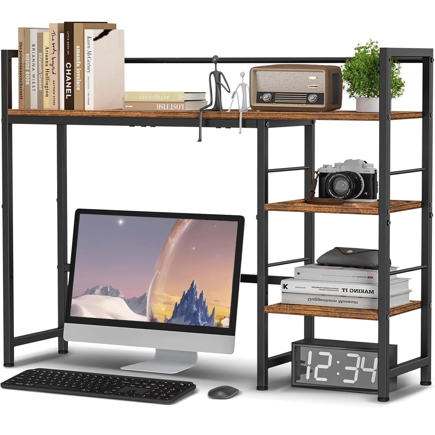 HavenlyYouth Desk Shelf, 38.6 Inch Wood Desk Organizer Shelf for Computer Monitor, Desk Hutch