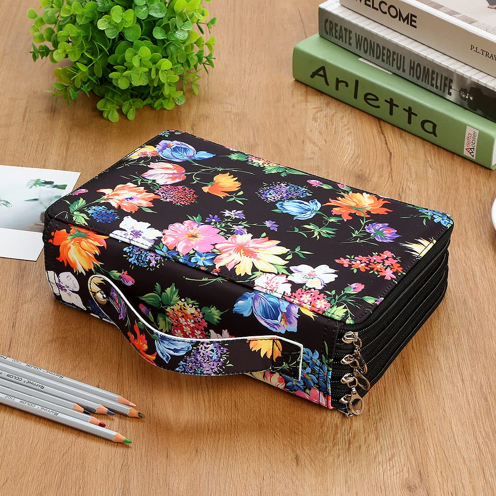 Lbxgap 200 Slots Colored Pencil Case Organizer, 4 Layer Bag
