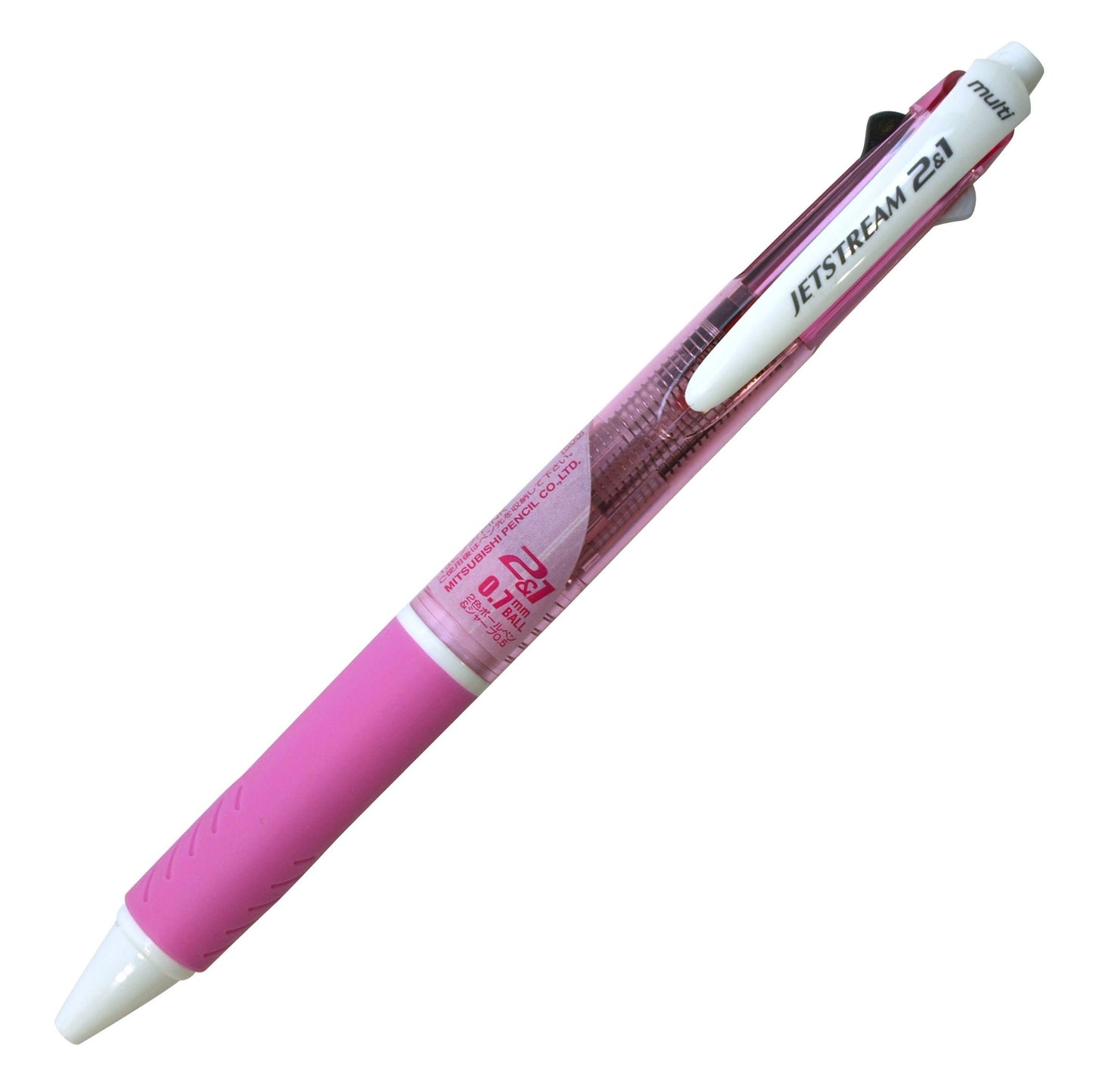 Uni Jetstream Multi Pen 2and1, 0.7mm Ballpoint Pen (Black, Red) and 0.5mm Mechanical Pencil, Pink