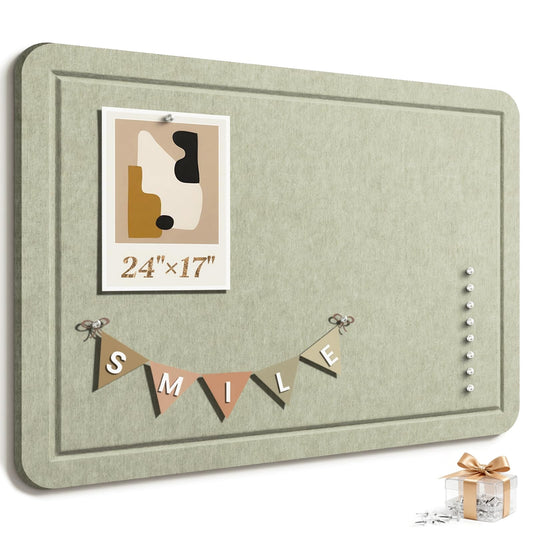Large Bulletin Board, 24 X 17 Inches Felt Cork Board with 40 Pushpins, Foldable Felt Notice Pin