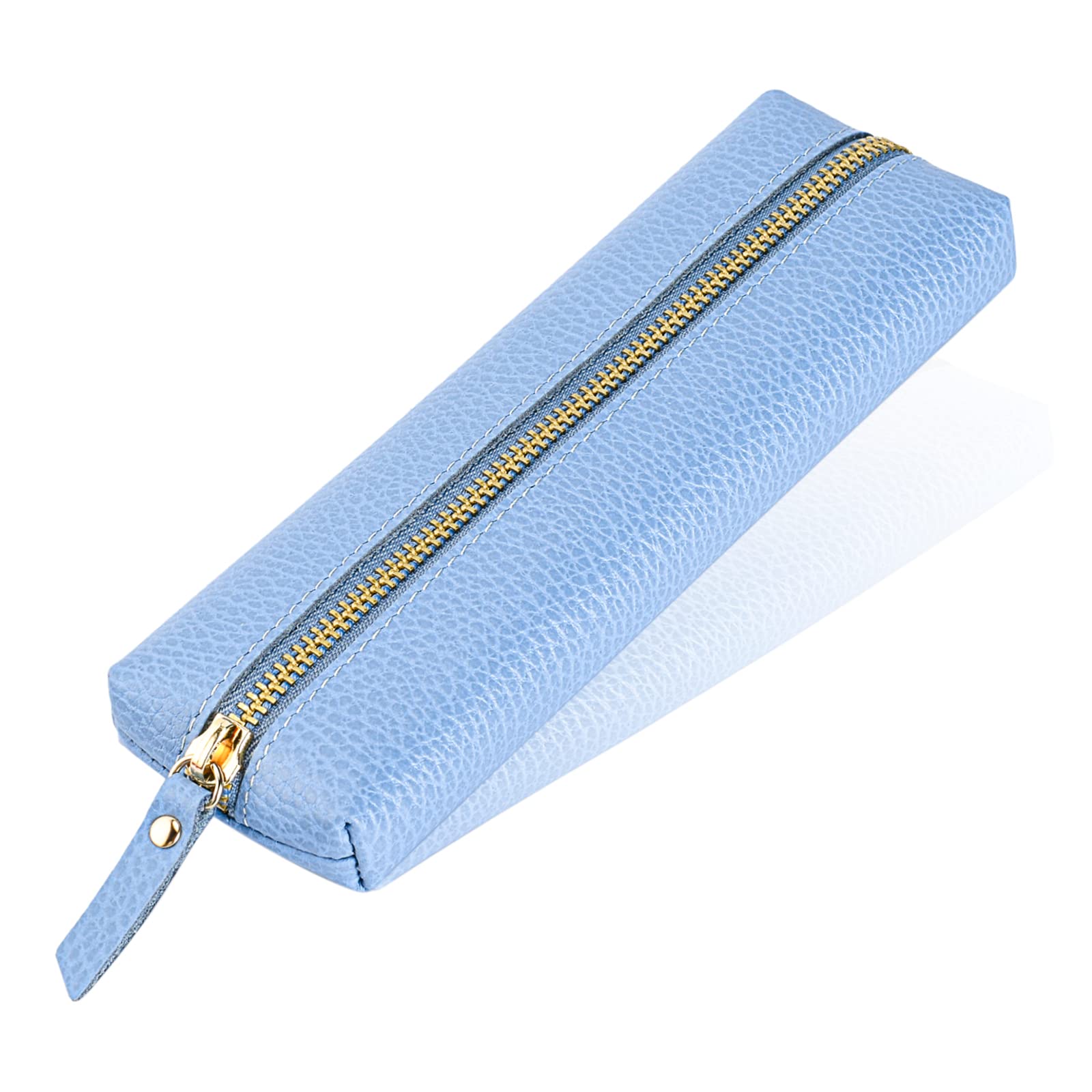 Sluxa Bule pencil pouch, Small makeup bag, Pen organizer for women.