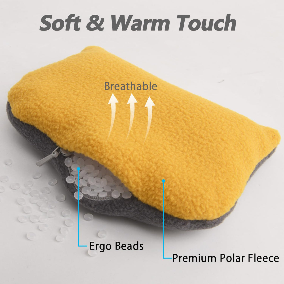 Large Mouse Wrist Rest Bean Bag, Ergonomic Mouse Support Pad Filled Ergo Beads for Computer