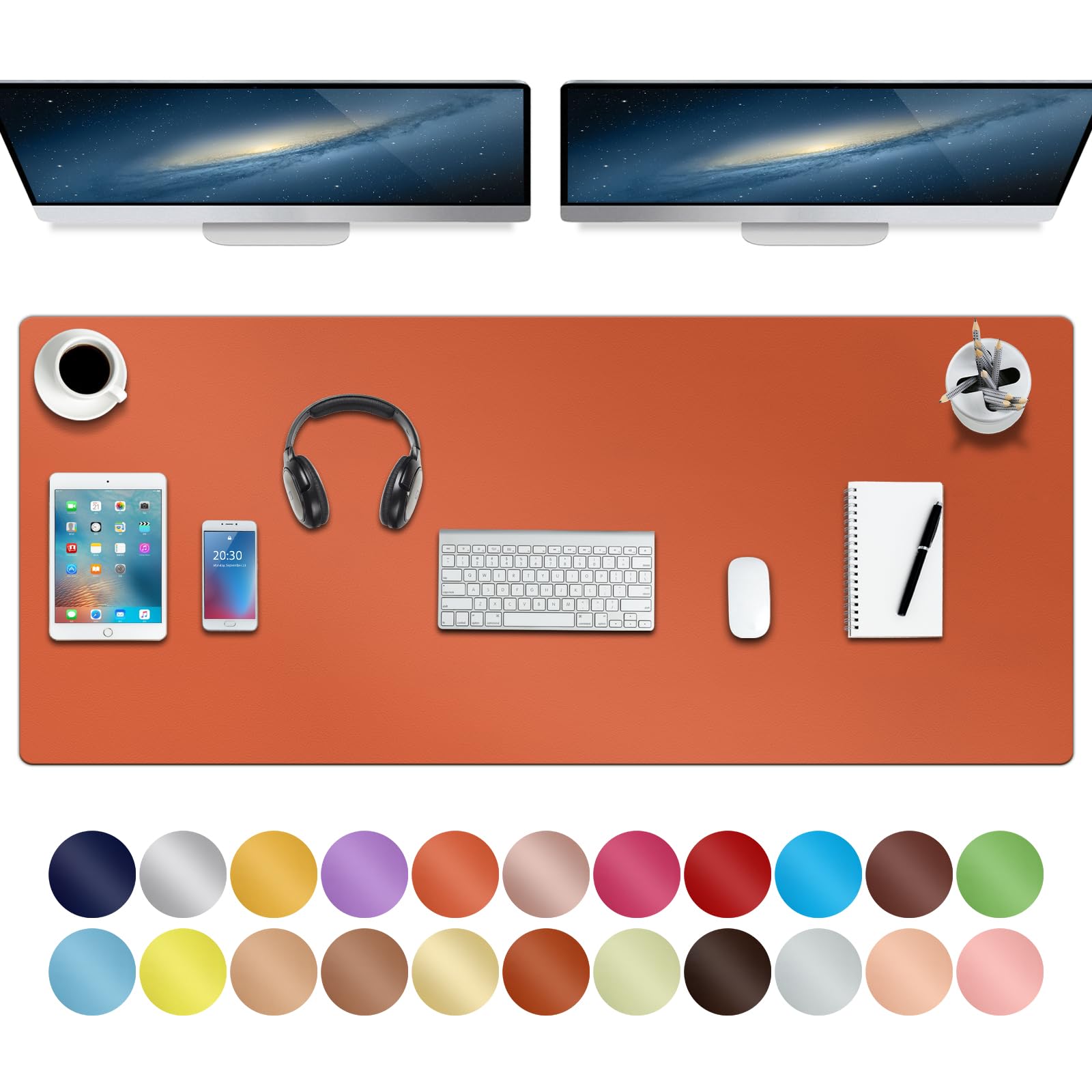 Boutilon Leather Desk Pad Protector,Non-Slip Mouse Pad,Laptop Desk Pad,Office Mouse Mat,Waterproof