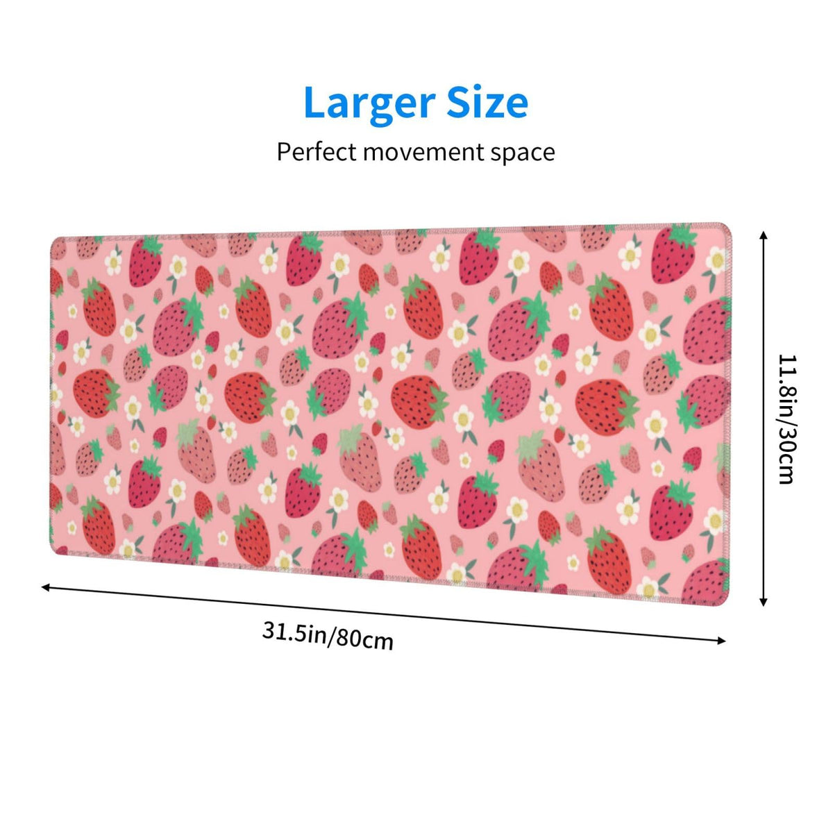 Strawberry Mouse Pad XL Large Mousepad Non Slip Rubber Base Desk Mat for Laptop Computer Gaming