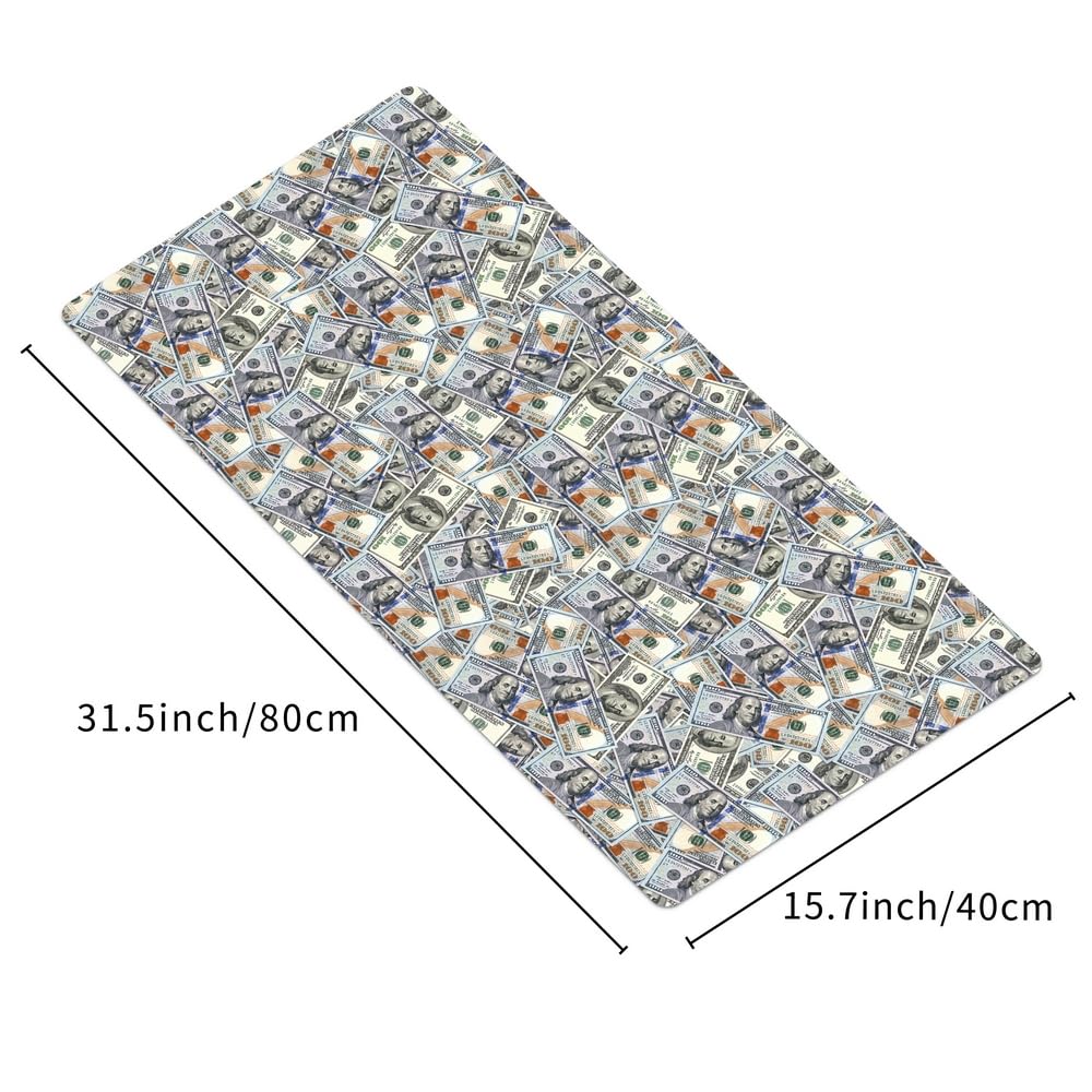 Reateforin Funny 100 Dollar Bills Money Gaming Mouse Pad Hundreds of US Dollar Currency Non-Slip