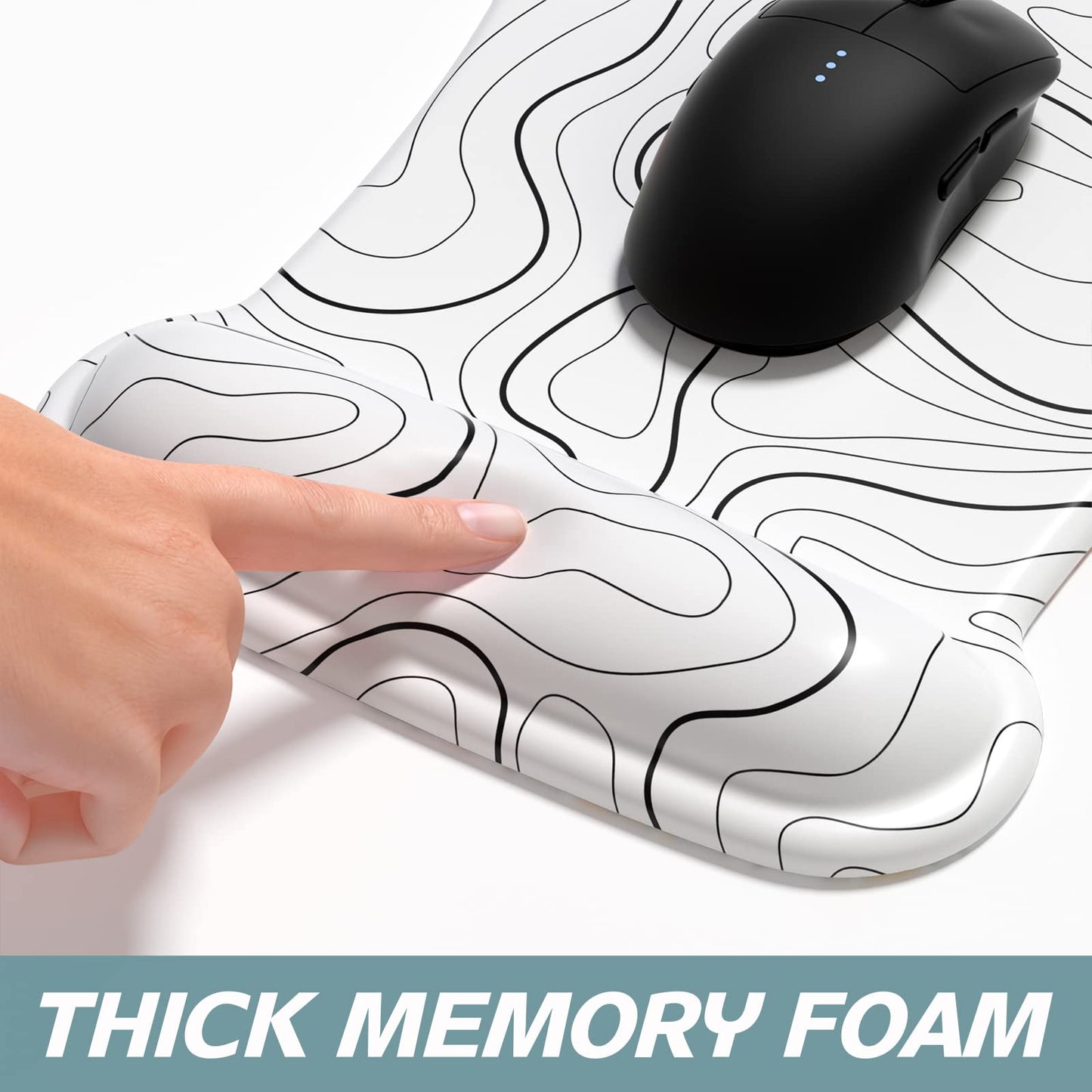 ITNRSIIET Mouse Pad Wrist Support Keyboard Wrist Rest Pad Ergonomic Mousepad Non-Slip Memory Foam