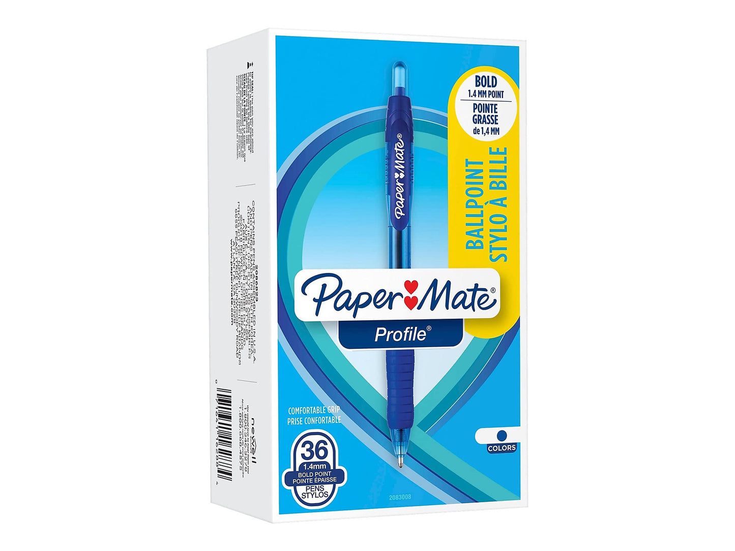Paper Mate Profile Ballpoint Pen, Retractable, Bold 1.4 Mm, Blue Ink, Blue Barrel, 36/pack