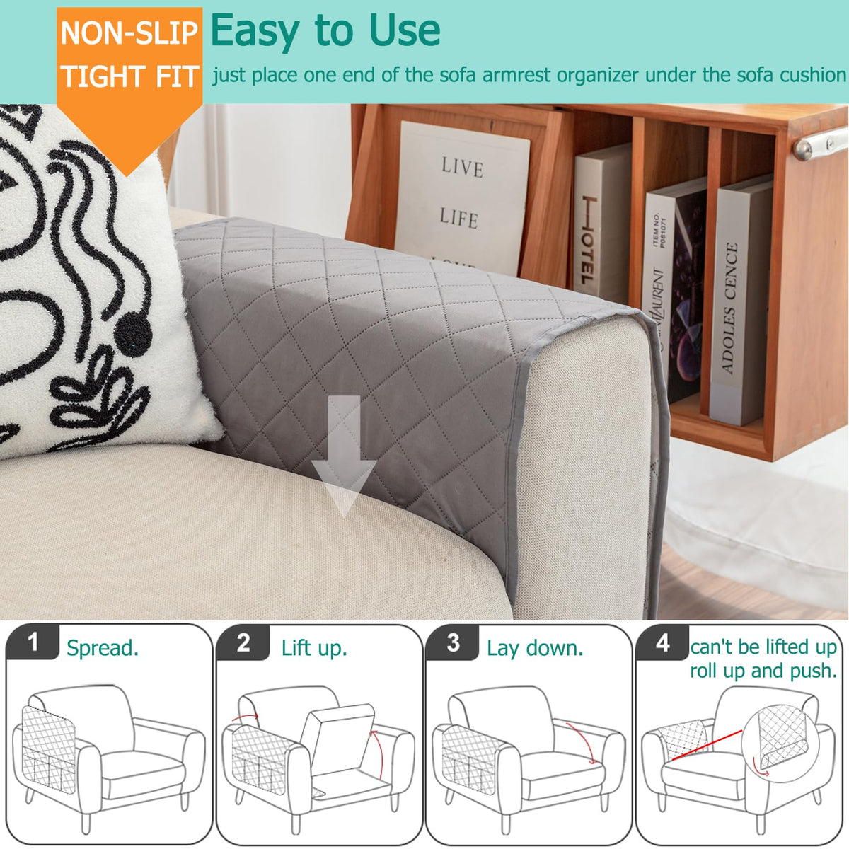 Remote Control Holder for Recliner Non-Slip Armchair Caddy Couch Armrest Organizer, Arm Chair