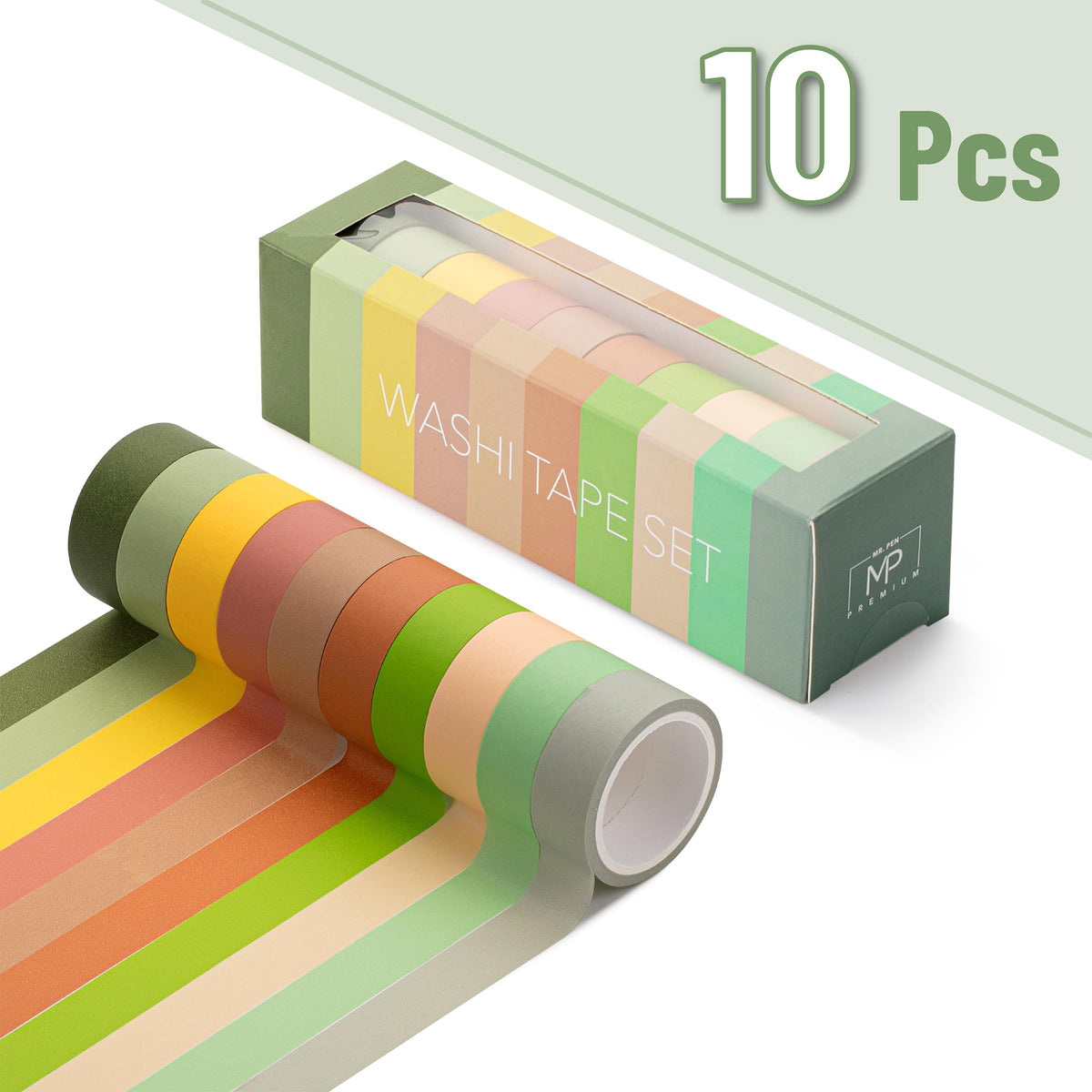 Mr. Pen- Washi Tape Set, 10 Rolls, 5.5 Yards/Roll, Washi Tape for Scrapbook