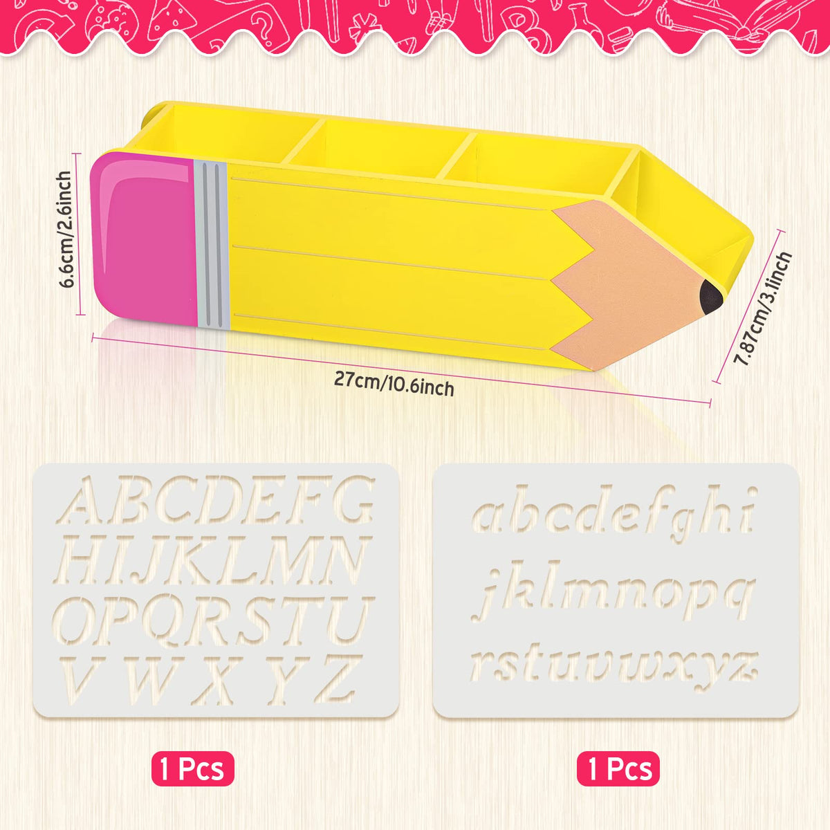 Containlol Back to School Teacher Gift Name DIY Pencil Holder Organizer