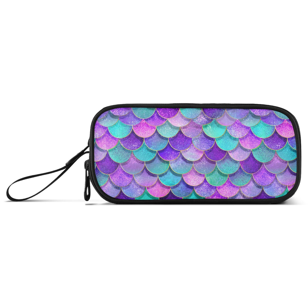 BOENLE Pink Blue Purple Mermaid Scales Pencil Case Box Boys Girls Large Pencil Pouch Zipper