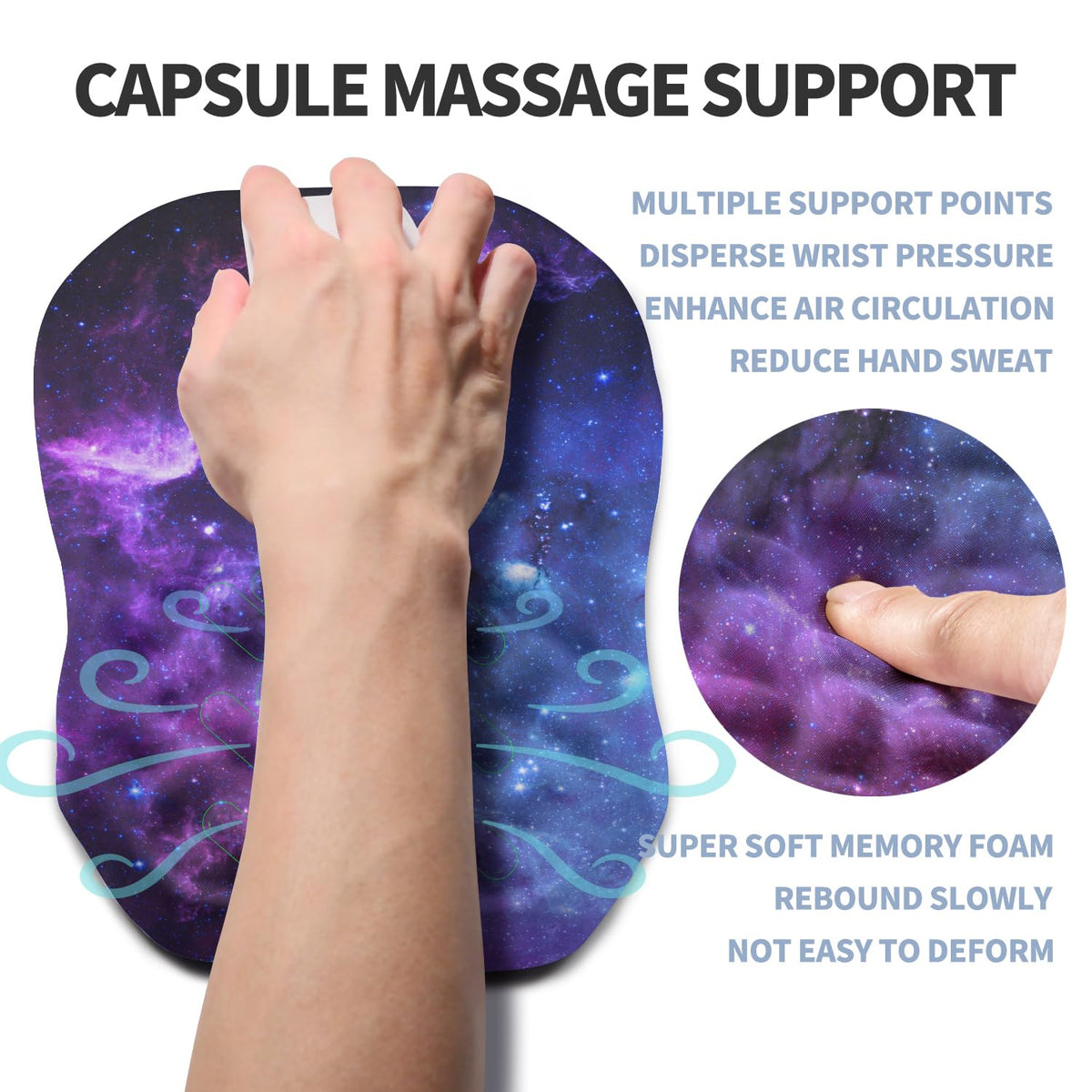 Gleamtide Ergonomic Raised Mouse Pad Wrist Support with Bilateral Slope Memory Foam Mousepad for
