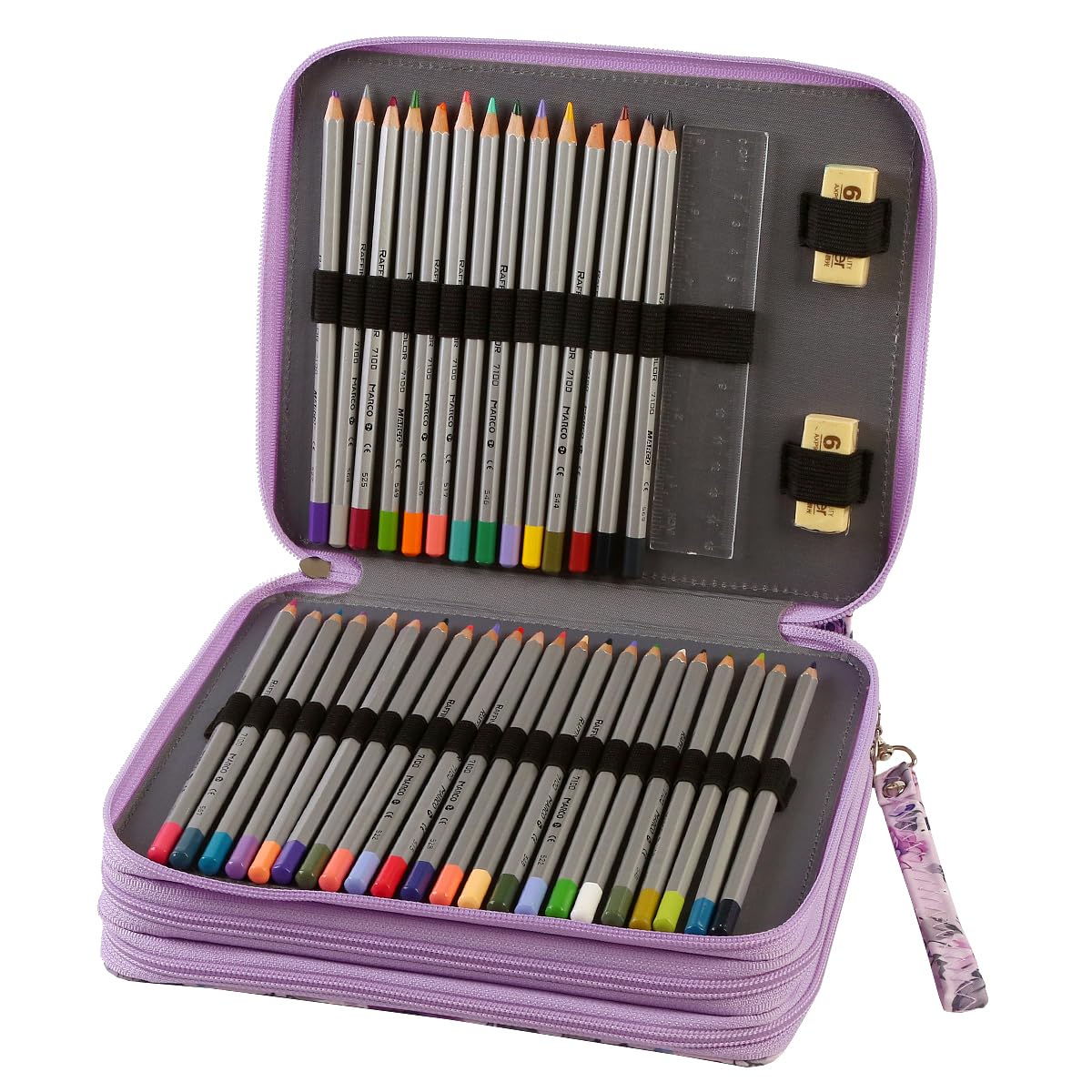 Lbxgap 120 Slots Colored Pencil Case Organizer, 3 Layer Bag