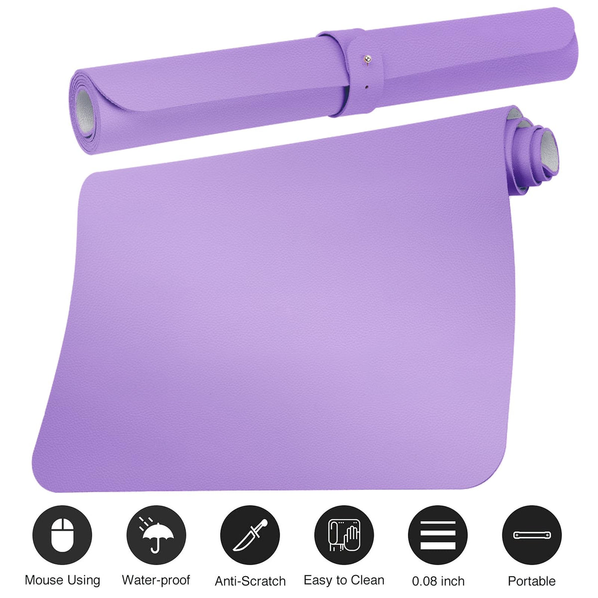 Boutilon Leather Desk Pad Protector,Non-Slip Mouse Pad,Laptop Desk Pad,Office Mouse Mat,Waterproof